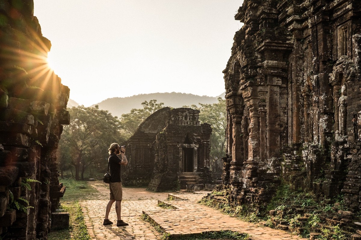Exploring the Cham temples of My Son Sanctuary.