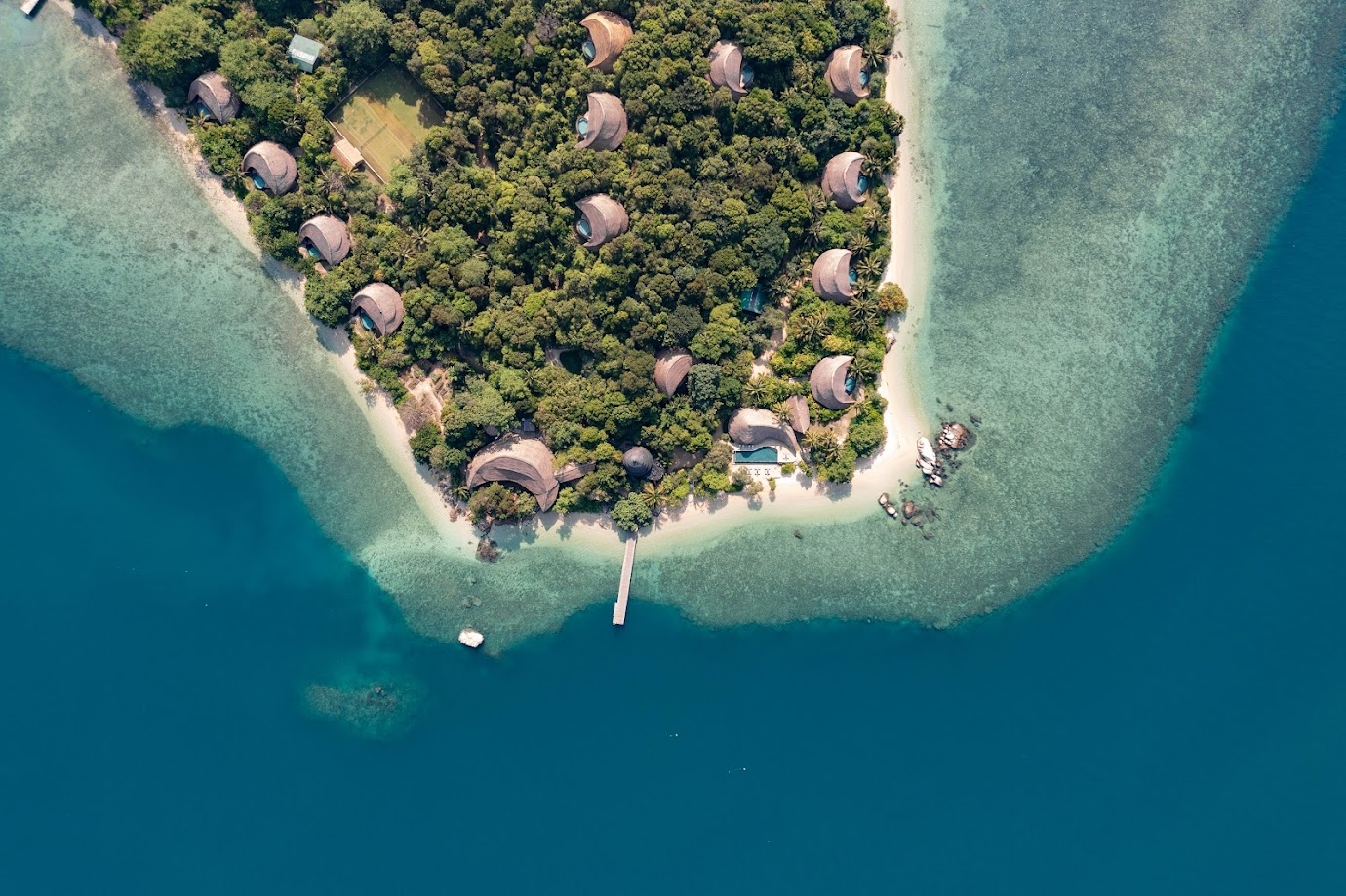 Aerial View of Cempedak Island.
