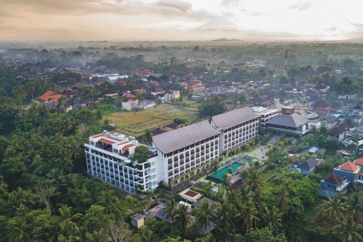 Aerial view of Element Ubud Bali.