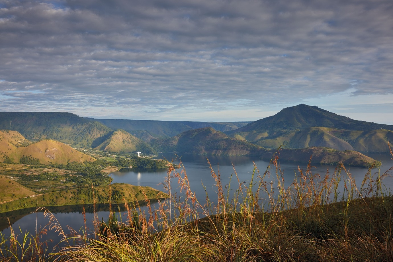 Overlooking Lake Toba’s western shores from a hilltop viewpoint at Bukit Holbung.