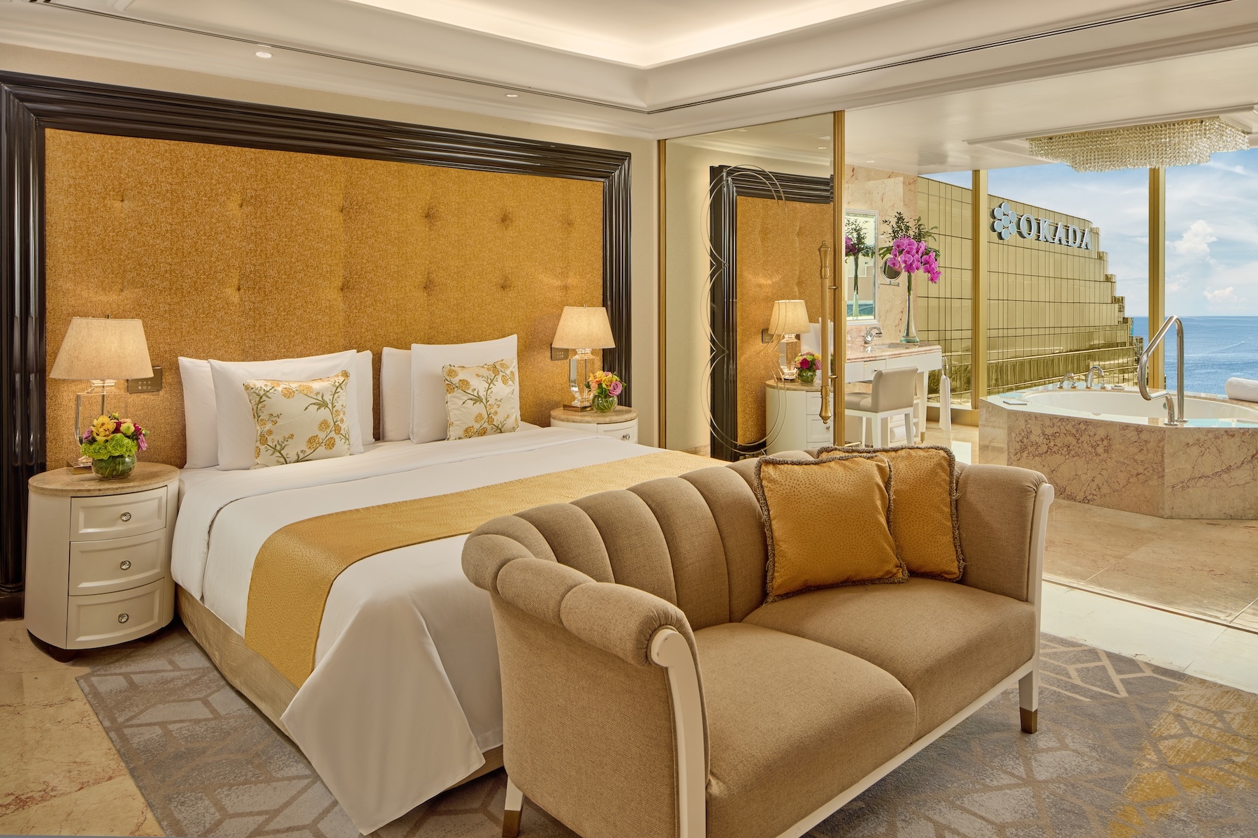 The bedroom of a Premium Suite at Okada Manila.