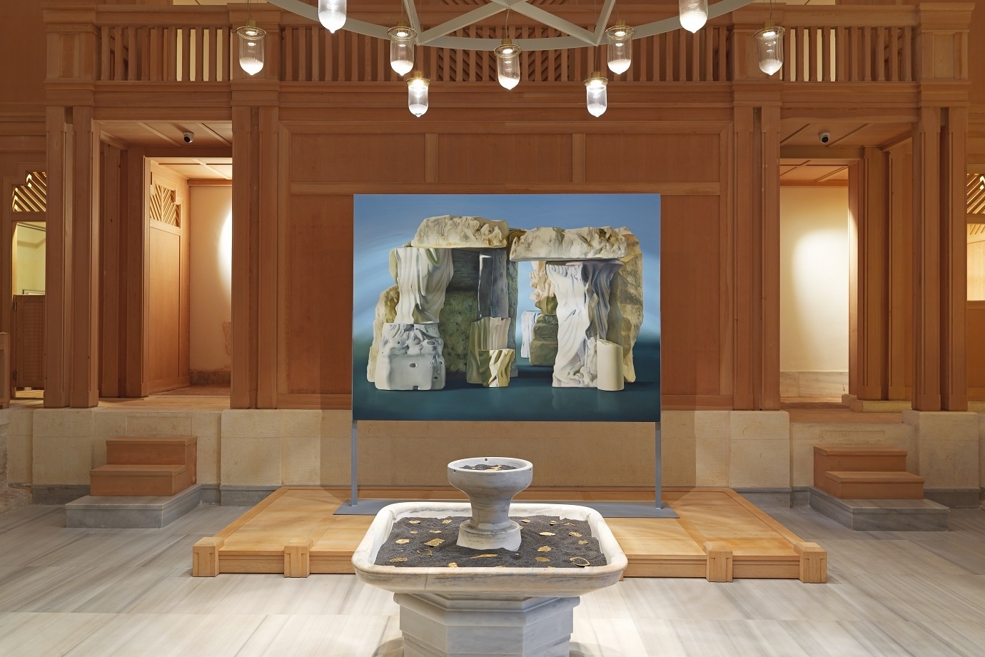 French artist Maude Maris’s 2016 painting Antique is on display as part of the “Healing Ruins” exhibition.