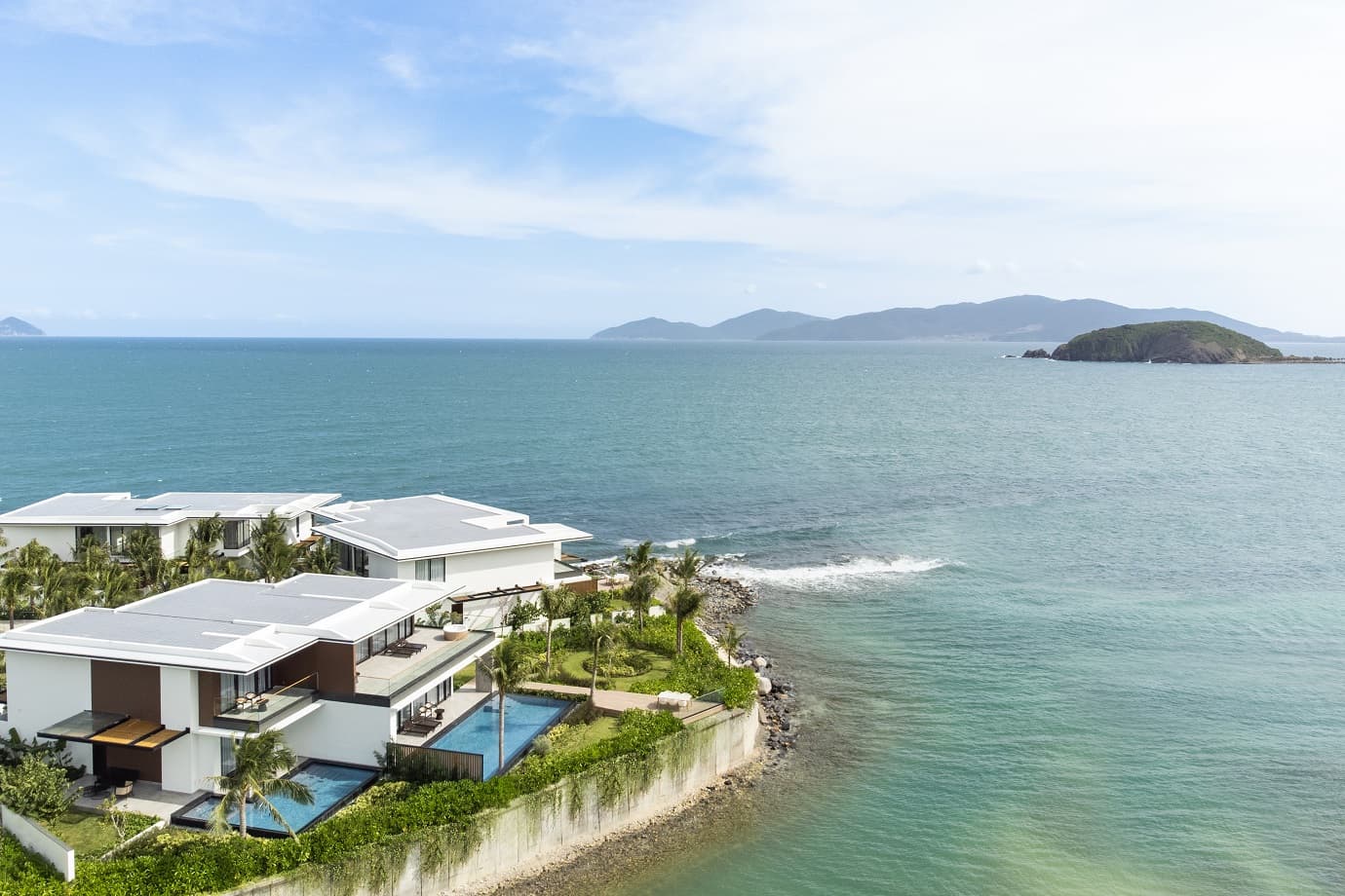 An aerial view of Beach Front Villa at Gran Melia Nha Trang.