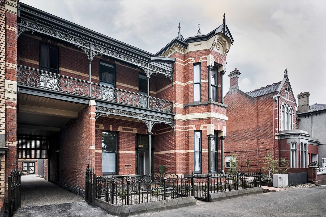 The 19th-century facade of Hotel Vera in Ballarat.