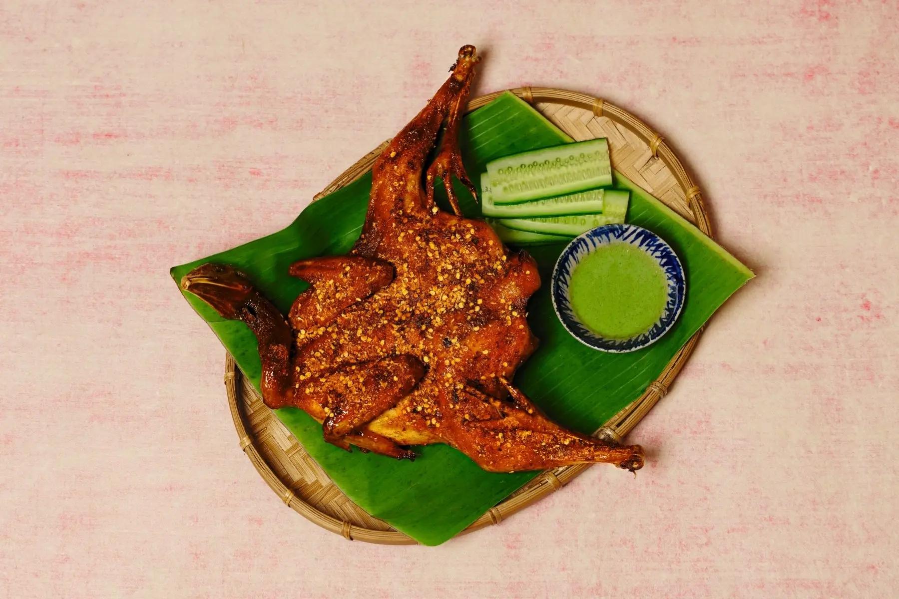 Another featured recipe in the book is for a whole grilled chicken rubbed with chili. (Photo: