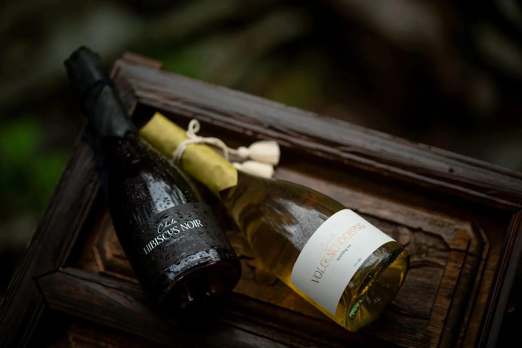 Chalu’s lineup of sparkling teas includes an oolong grown on volcanic slopes and a cuvée blend of Yunnan hibiscus, wild purple camellia, and berries.