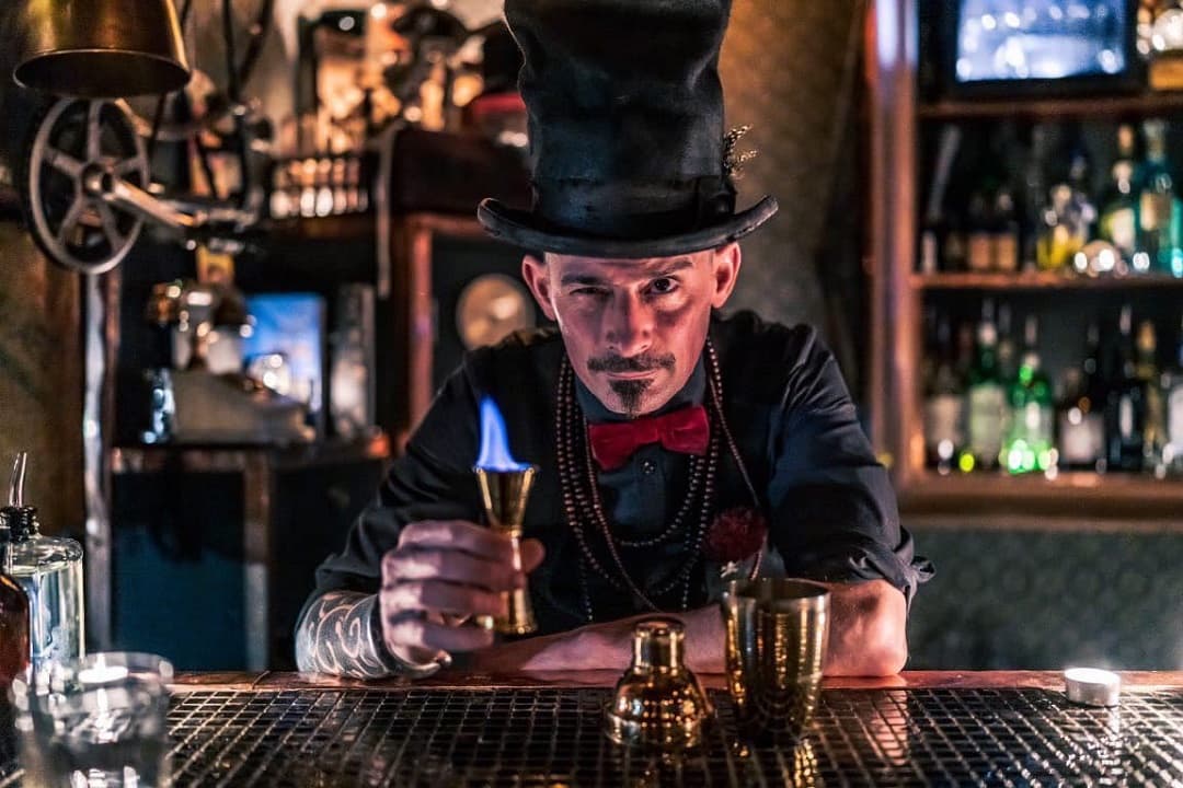 Christophe Rossi, the head bartender at L’Escamoteur in Kyoto.